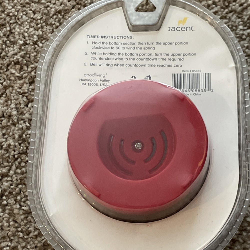 60 Minute Kitchen Timer by Culinary Elements Red NEW