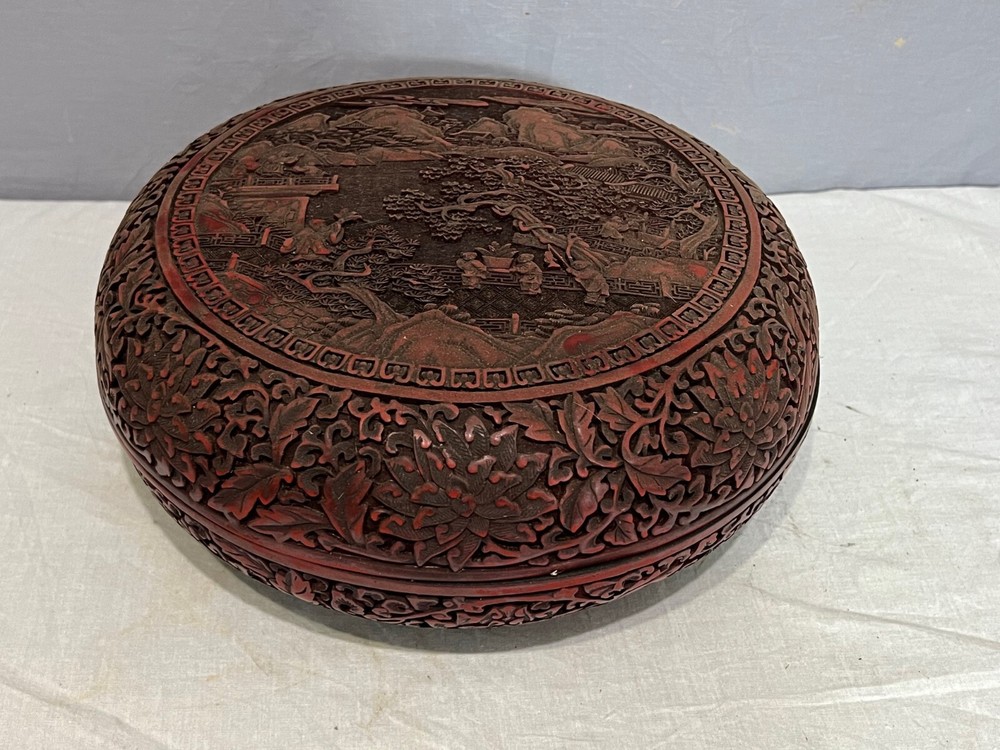 Chinese Red Lacquerware Box With Mark M4011