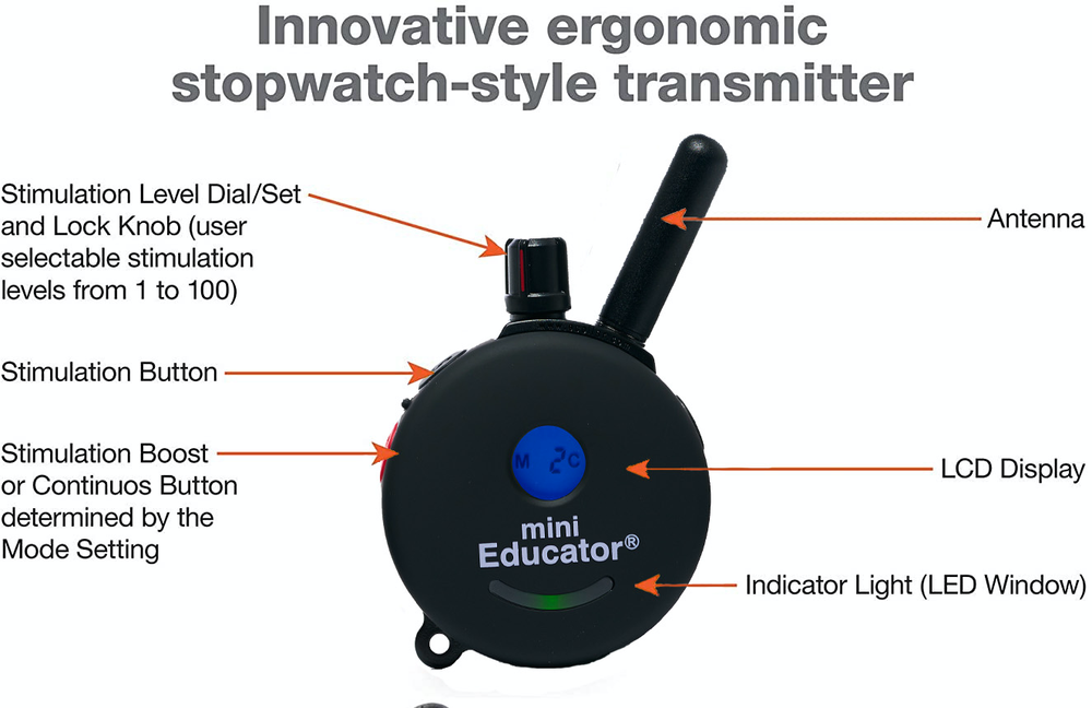 Mini Educator E-Collar Off Leash Dog Remote Training 1/2 Mile Range ET-300