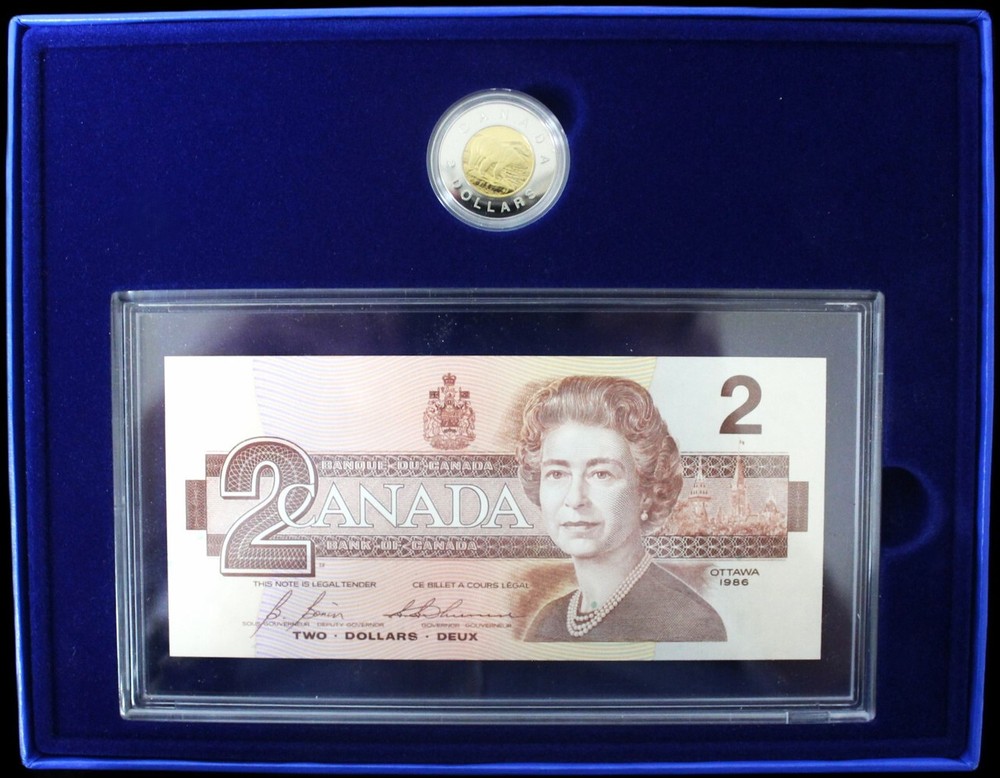 1996 CANADA'S $2 PROOF COIN & $2 BANK NOTE SET