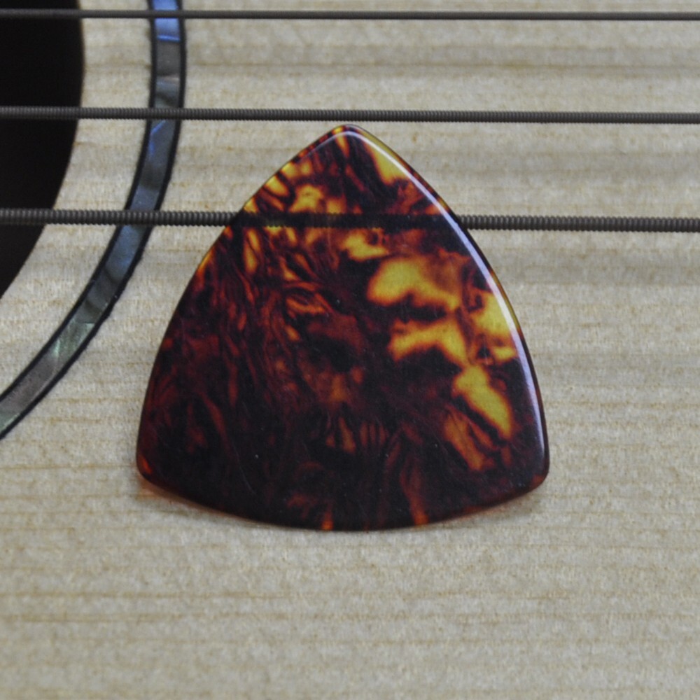 100pcs Brown Tortoise 0.71mm Medium Big Rounded Triangle Celluloid Guitar Picks