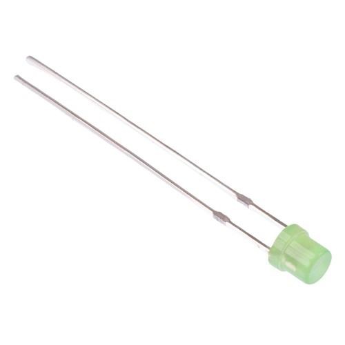 10 x Green 3mm Concave Diffused LED 750mcd 120°