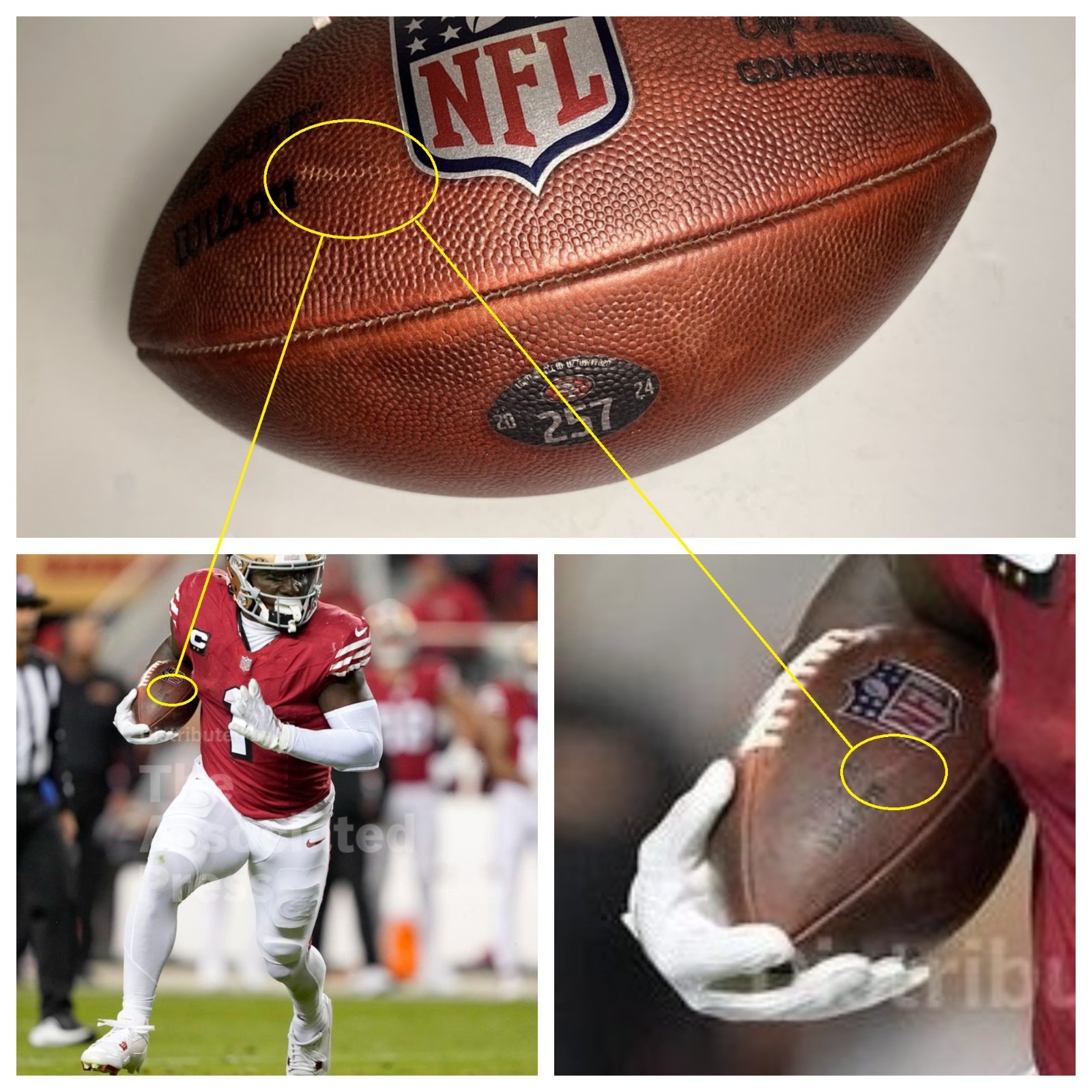 Brock Purdy San Francisco 49ers Photo Matched Game used Football vs Cowboys 2024