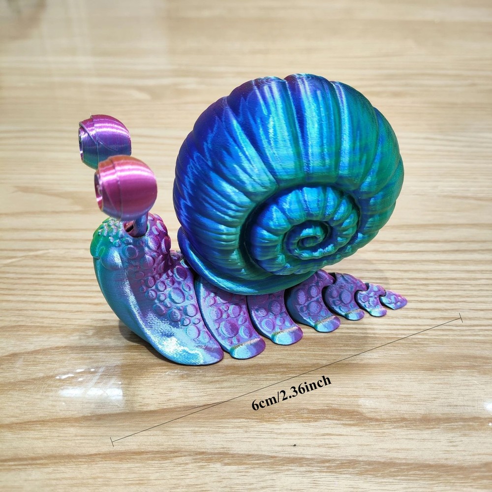 Snail 3D Printed Model Sculpture with Movable Joints, Interior Decoration