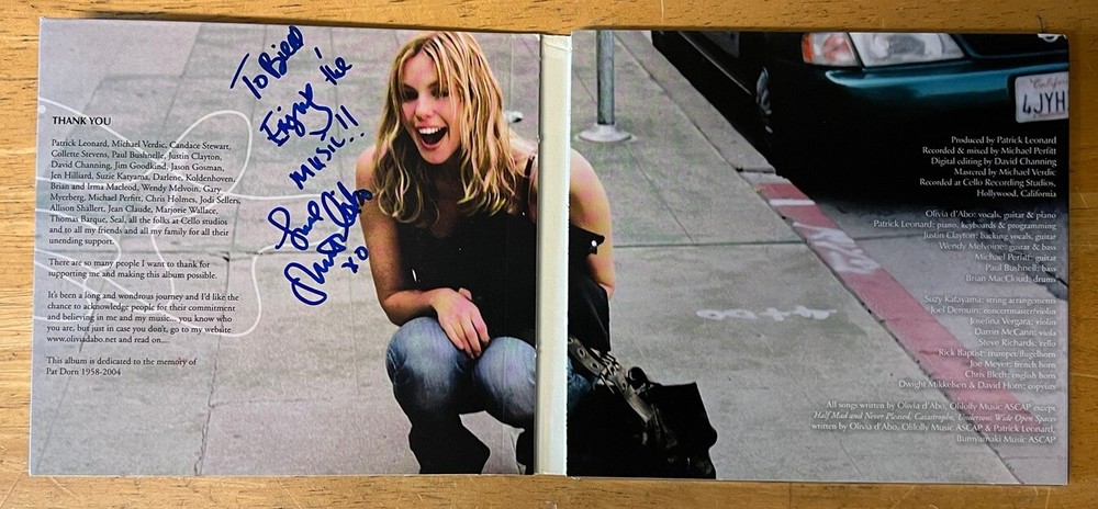 Autographed Olivia d’Abo CD Case Not Tv Actress