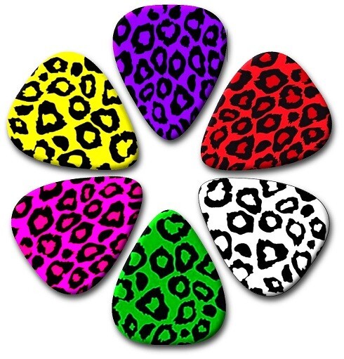 6 LEOPARD SKIN ~ Guitar Picks ~  Genuine Celluloid Guitar Picks