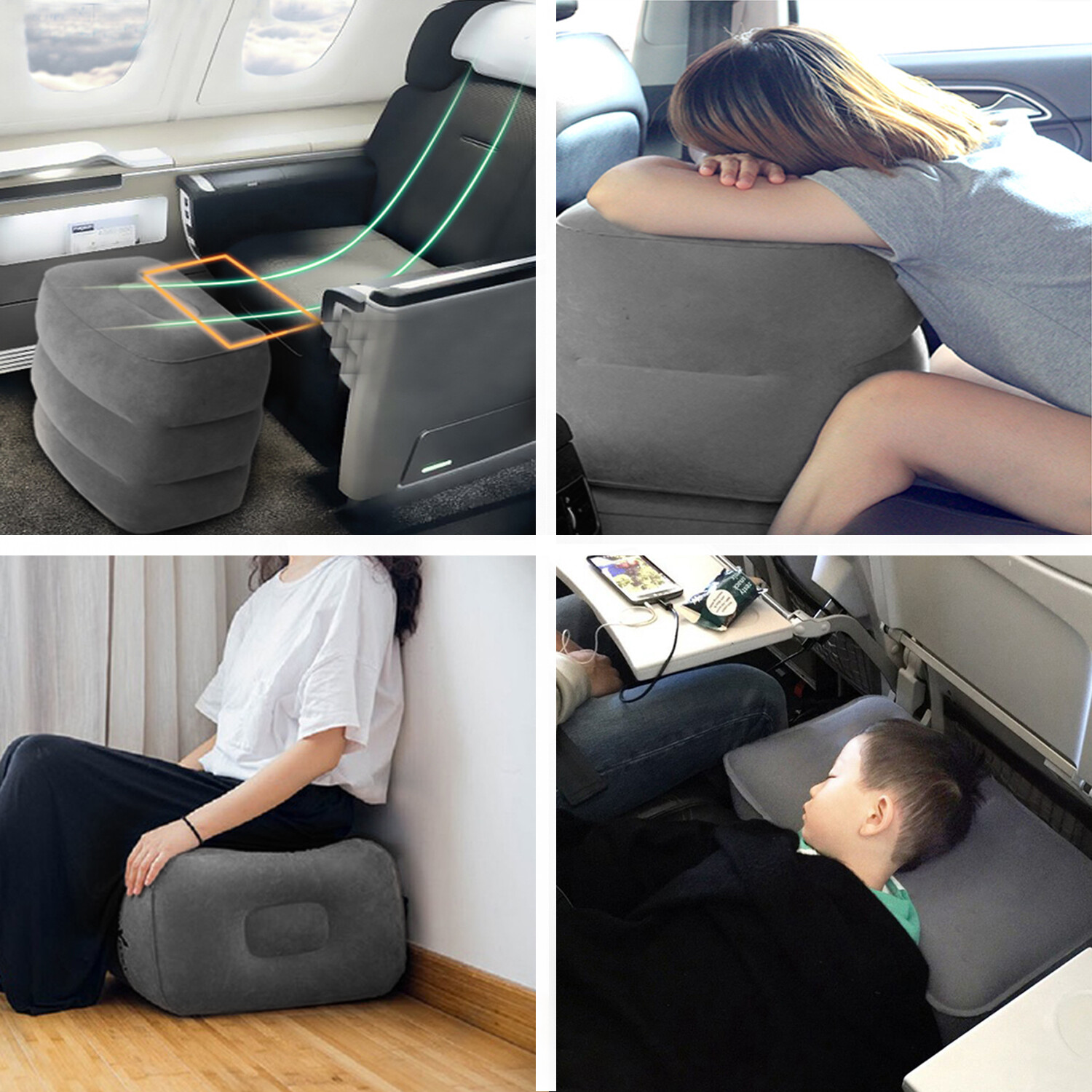 Betus Inflatable Travel Pillow Foot Rest Pillow Leg Relax for Long Flight/Trip
