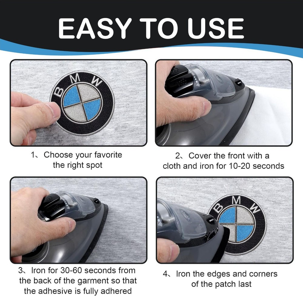 2 Pcs BMW Automative Car Brand Logo Iron On Patch-Sew Patch-Embroidered Patch