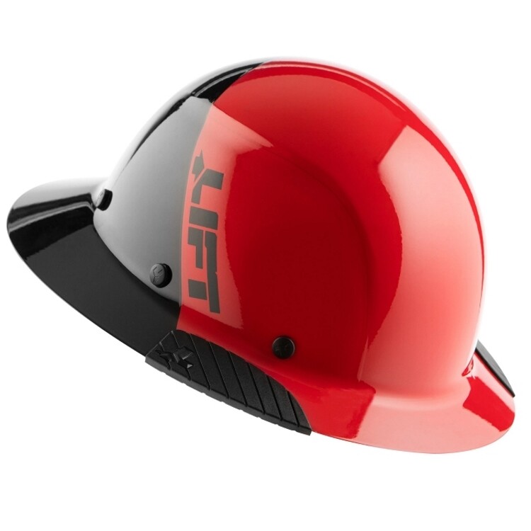 Lift Safety HDF50-20RD Dax 50/50 Fiber Full Brim Hard Hat Red-Black