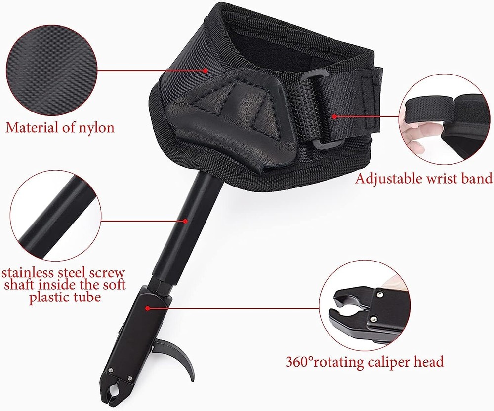 Durable Compound Bow Release - 360° Caliper - Fits up to 65lbs - Comfortable