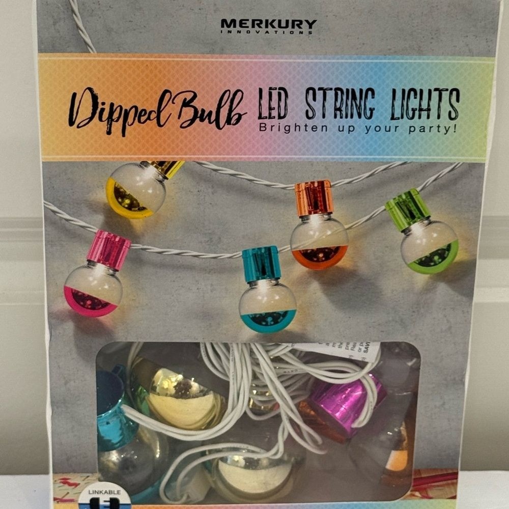 NEW MERKURY Innovations Multicolor Dipped Bulb LED String Lights