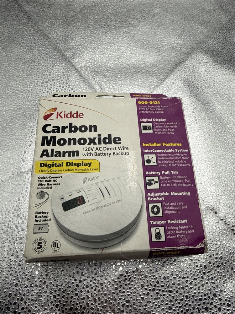 Kidde Hardwired Carbon Monoxide Detector with 9-Volt Battery Backup, Digital LED
