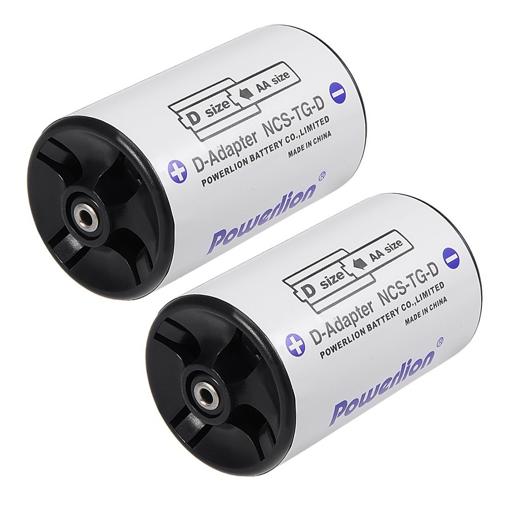 2pcs AA Size D Battery Adapters Cases Converter D-Adapter