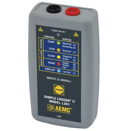 Aemc Instruments L261 Voltage Data Logger, 0 To 600Vac/Dc