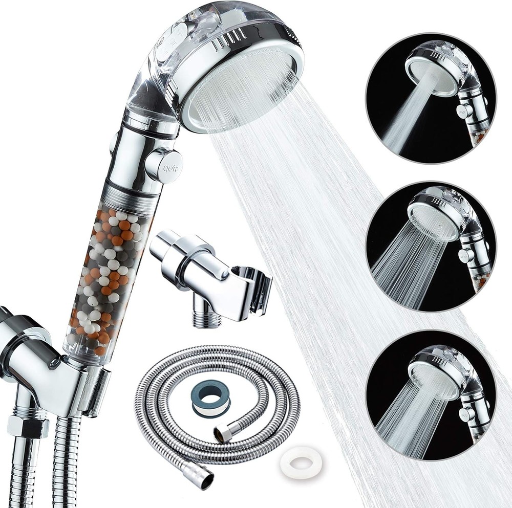 ed Shower Head with ifying Beads – 3 Funct High Prure