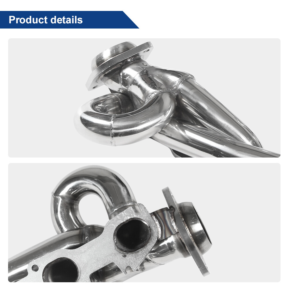 For 09-18 Dodge Ram 1500 Headers Exhaust Shorty Hemi Polished Stainless 5.7L