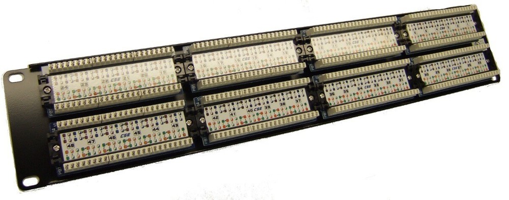 Cat5e 48 Port Patch Panel RJ45 110 Punch Down Rack Mount with Wire Management 2U