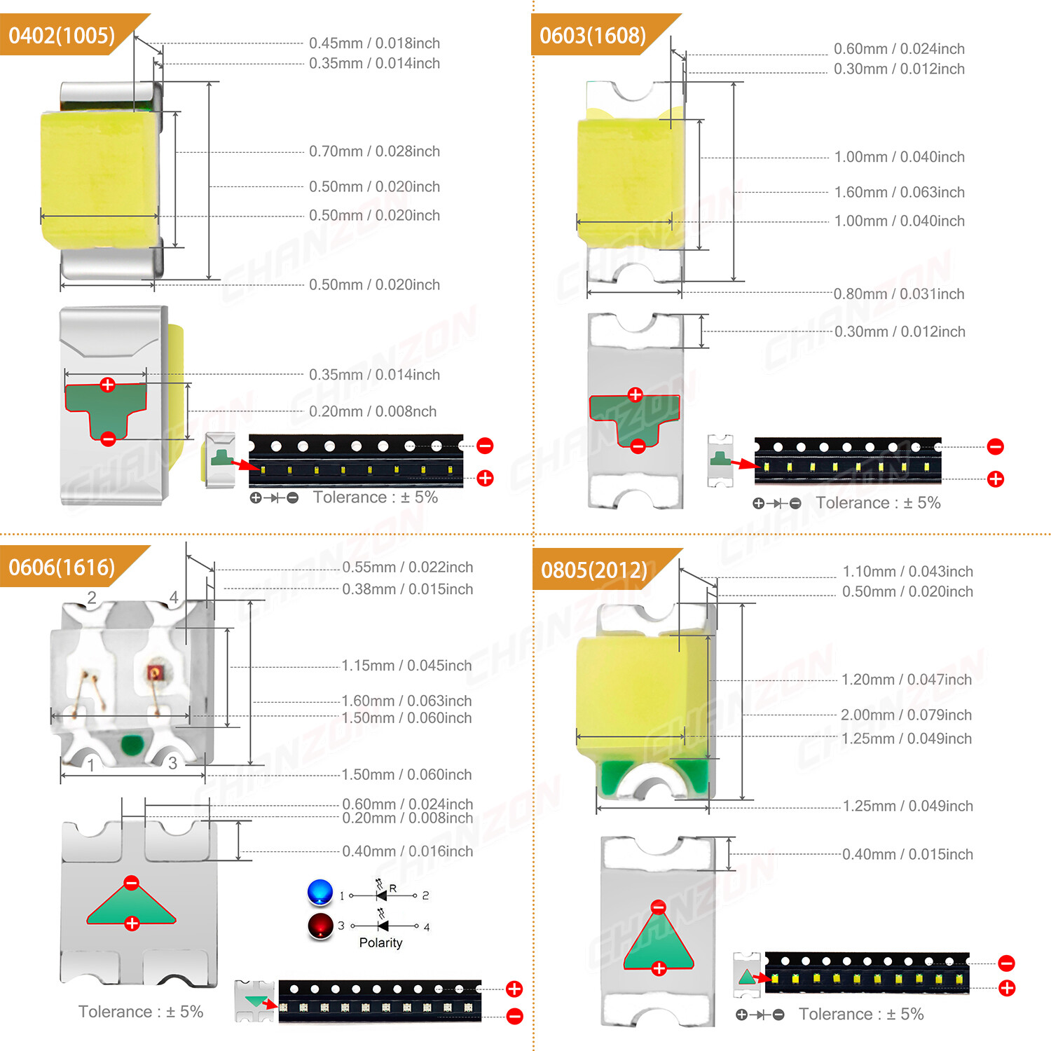 100PCS 0402 0603 0805 1206 3535 3528 5730 SMD LED Diode White Red Green RGB UV
