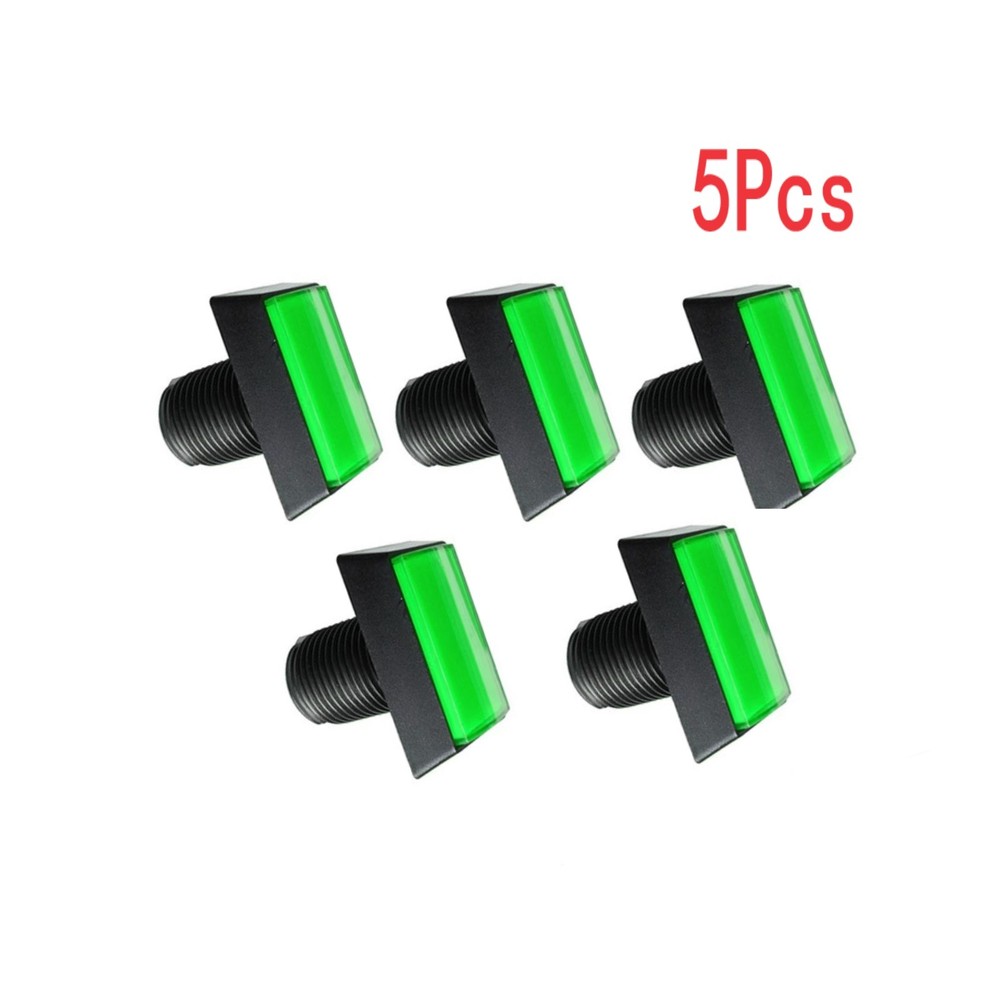 5Pcs Arcade Square Rectangle Buttons LED Push Illumilated With Microswitch w