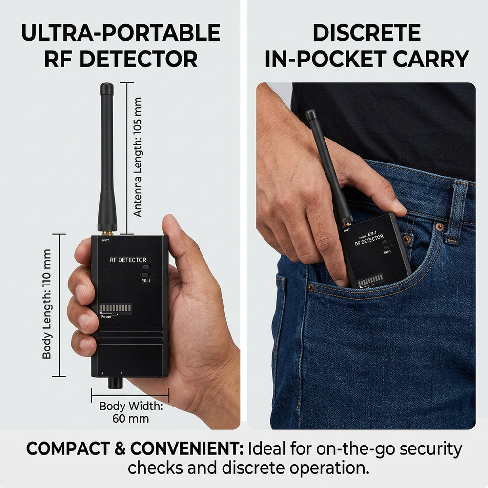 Anti-Spy Detector Hidden Camera Finder Bug Sweeper Wireless Signal Scanner 007A