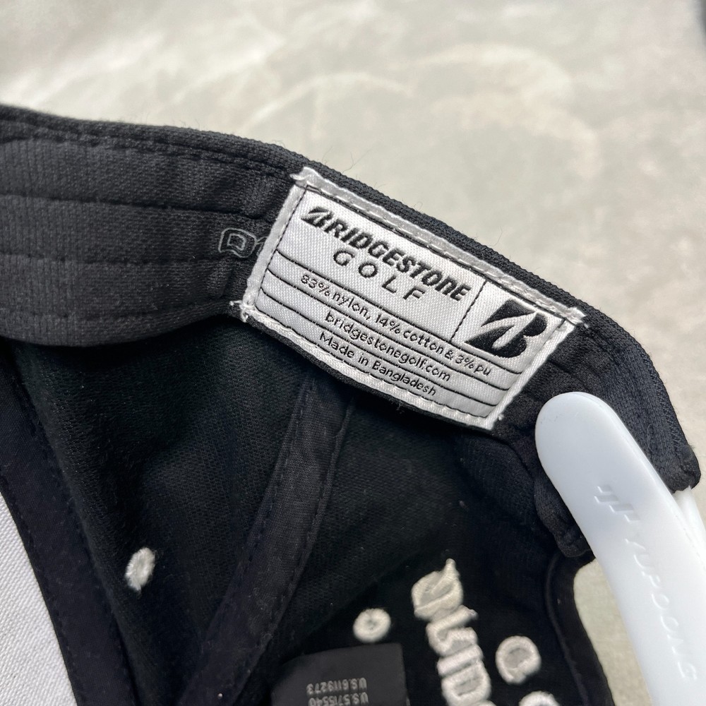 Bridgestone 110 Golf Patch Cap Adjustable Golf Hat Black White OSFM