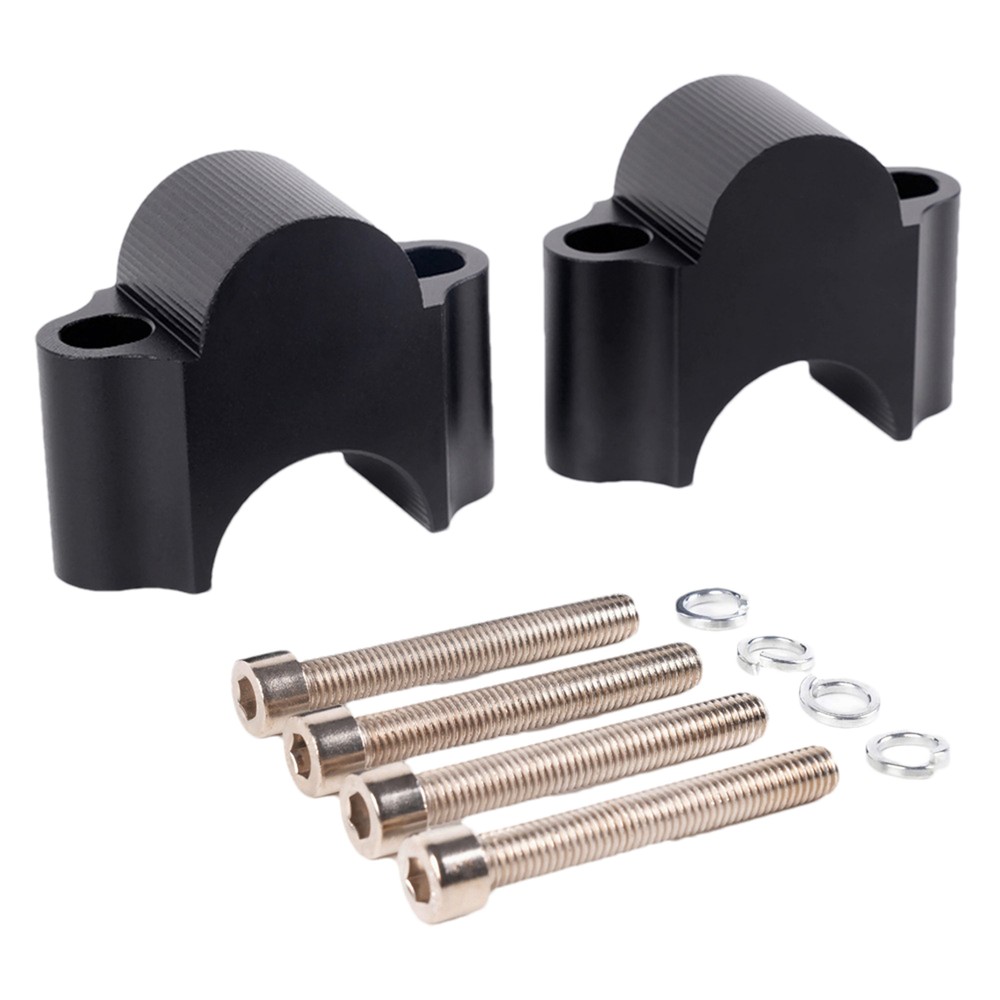 Motorcycle 28mm Handlebar Risers Handle Fat Bar Mount Clamp Black