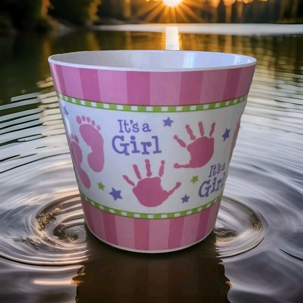It's A Girl Melamine Planter/Container New!