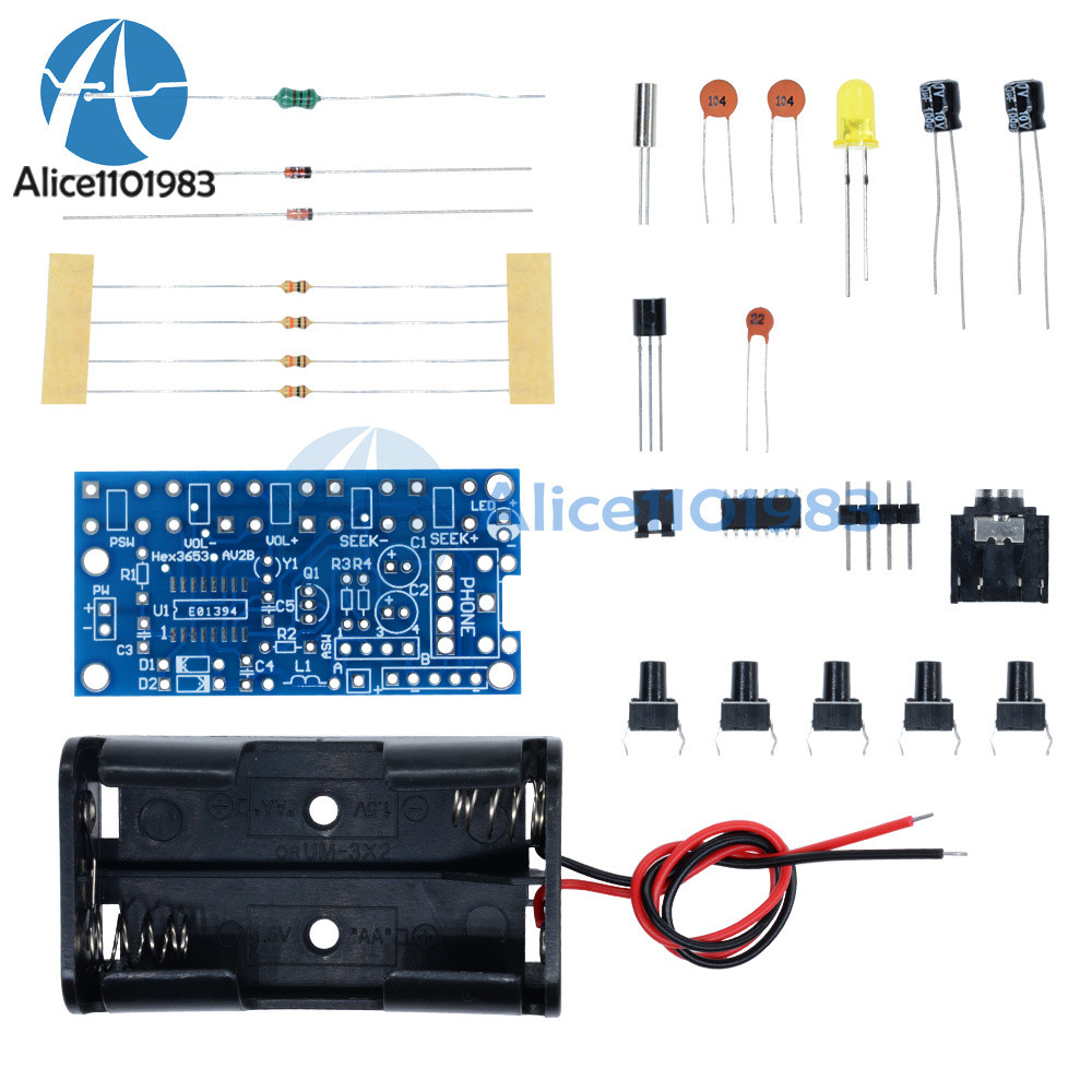 Wireless Stereo FM Radio Receiver Module PCB DIY Electronic Kits 76MHz-108MHz