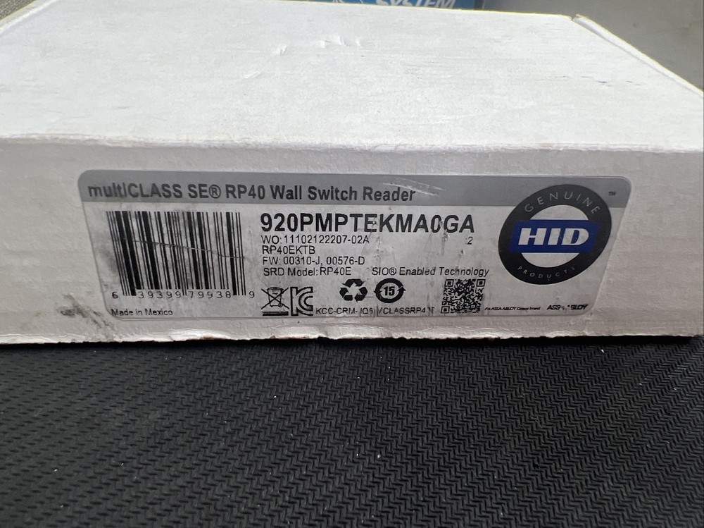 HID 920MPTEKMA0GA multiCLASS RP40EKTB Wall Switch Reader - Black