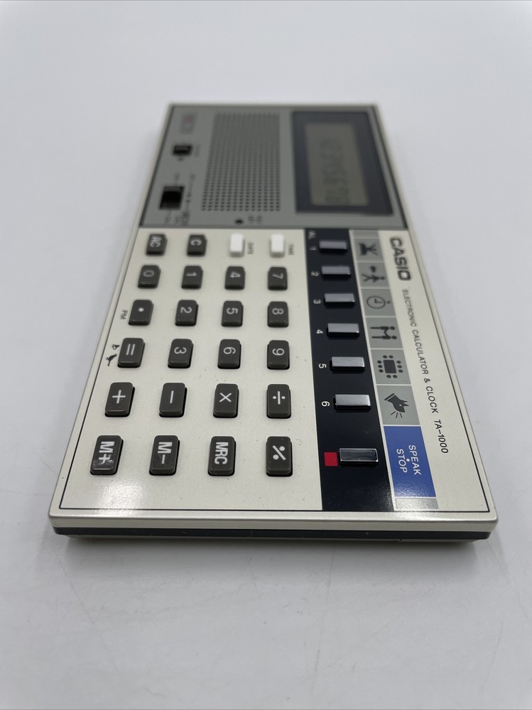 Casio Voice TA-1000 Calculator & Clock Box 1983