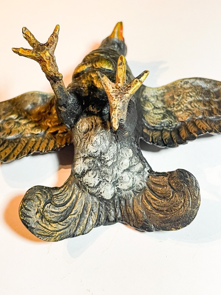 Rare Cold Painted Austrian Vienna Bronze Hawk Bird