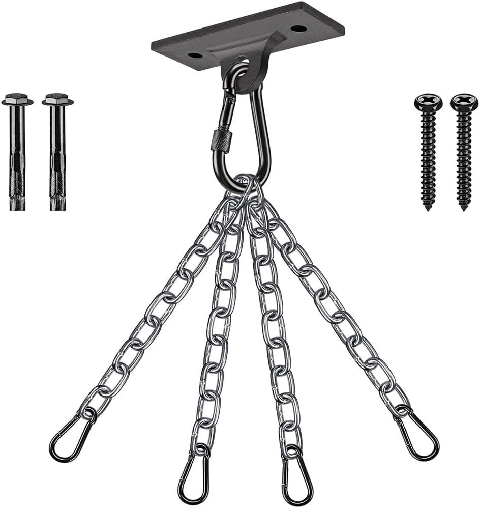 Heavy Duty Boxing Punching Bag Chain450 LB Capacity Wall Mount Ceiling Hooks ...