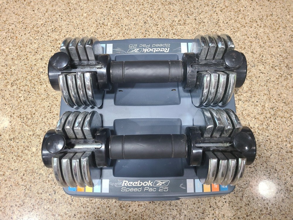 Reebok weights Speed Pac 25 Adjustable Dumbbell Pair w/ stand