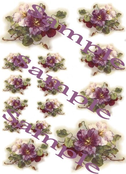 Shabby Victorian Violet Waterslide Decals
