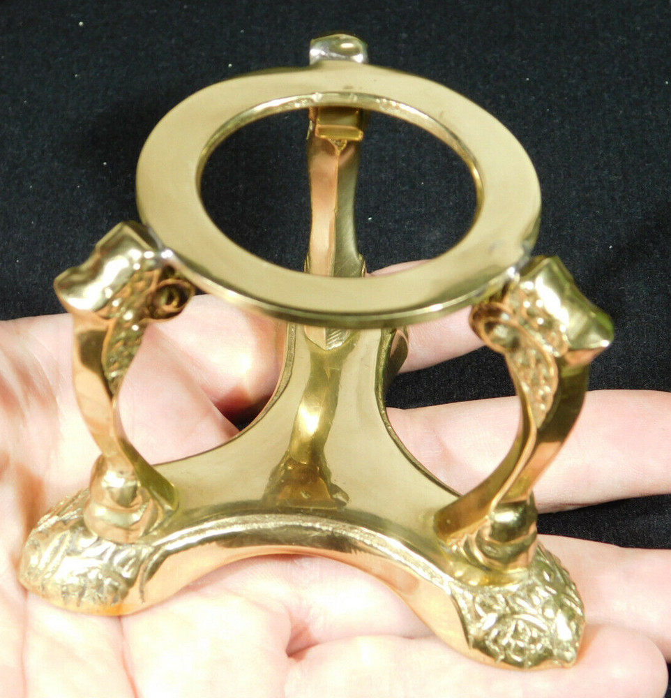Sphere Display Stand Large Size Scroll Design Polished Brass Color