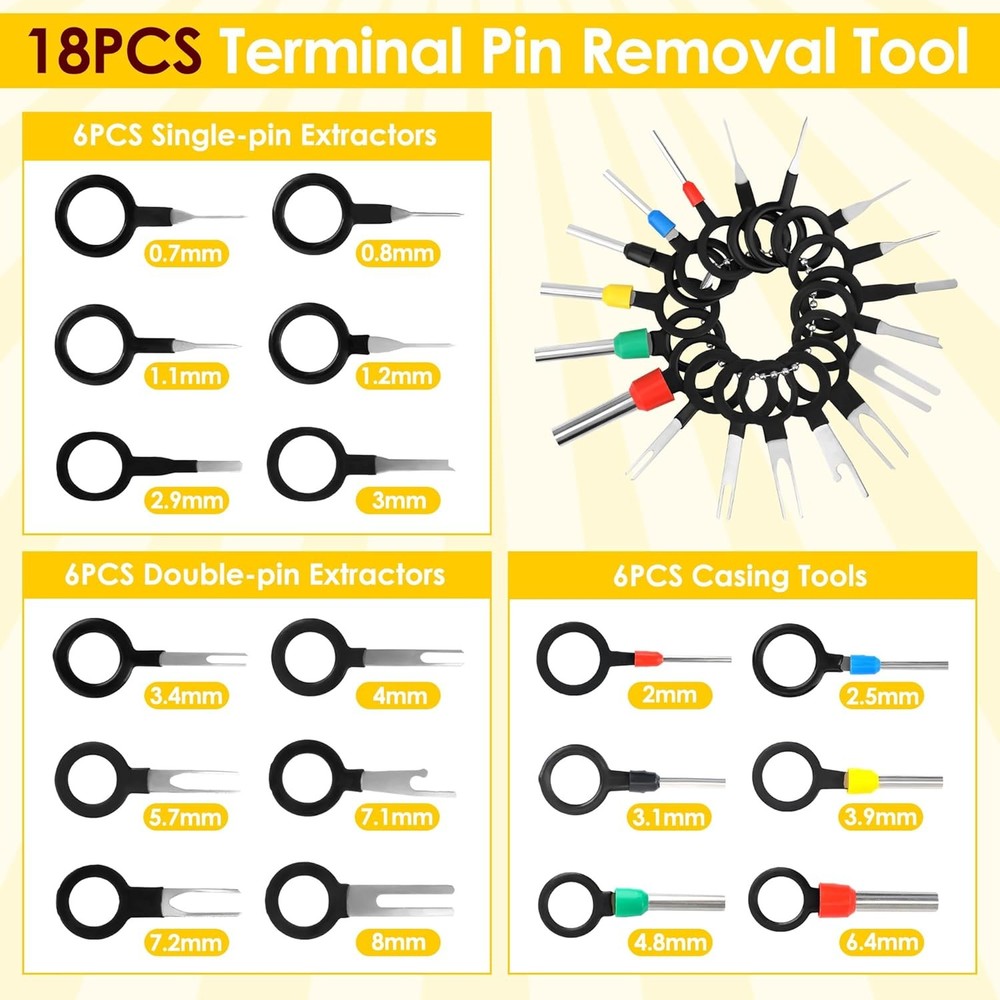 985PCS Car Electrical Wire Terminal Pins Connector Kit, Pins...