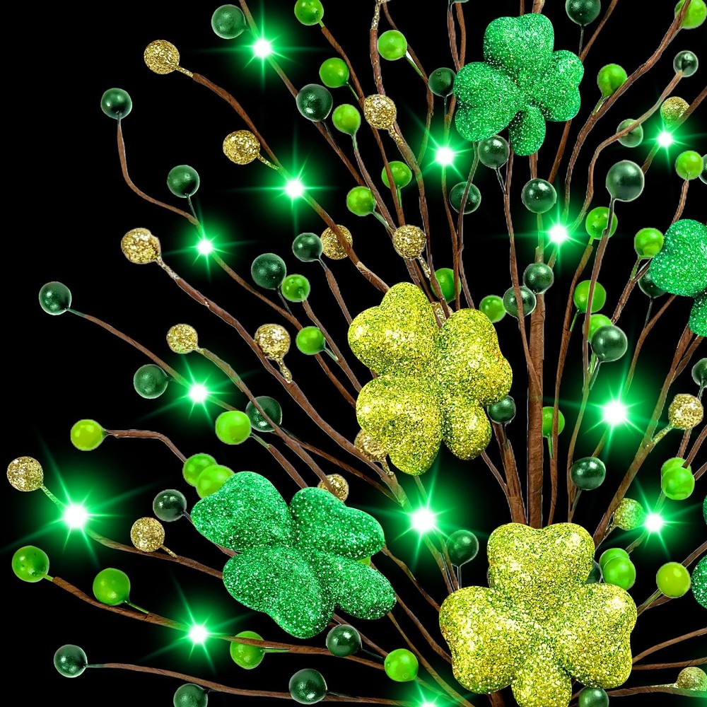 St. Patrick's Day Decorations, 2 Pack 18 Inch Lighted St. Patrick's Day Tree Tab