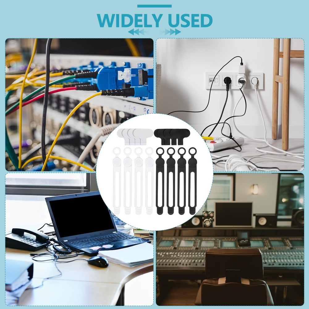 AceOrbit 40pcs Silicone Cable Ties Labels - Reusable Cable Organizer