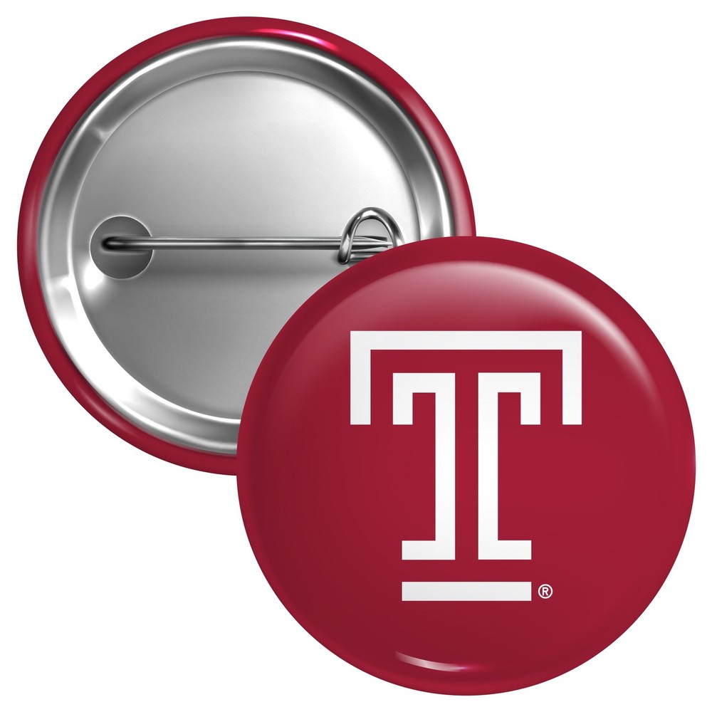 Temple University Button Pin - 3 Size Options