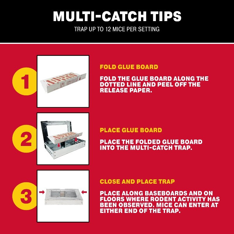 (2 pack) Catchmaster Reusable Pro Series Multi-Catch Mouse Trap,Free Glue Board