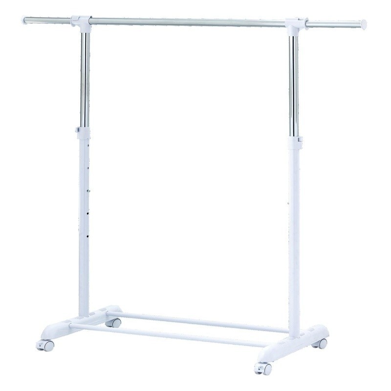 Adjustable Rolling Garment Rack Space Saving Clothes Organizer Tool Free Setup