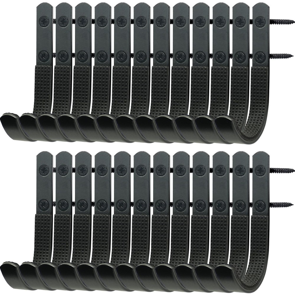 Oleitodh 24 Pack Gun Rack Wall Mount Hooks Bulk, Horizontal Racks Black