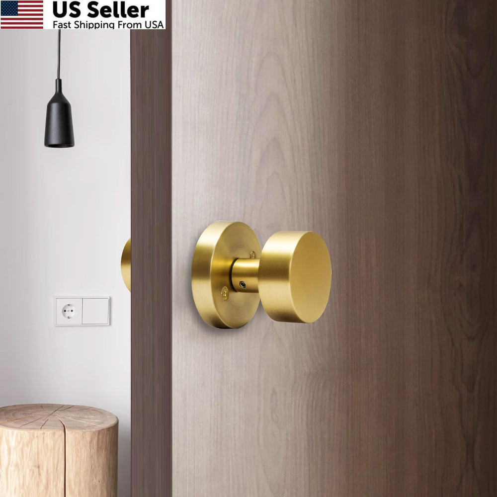 senharvest Gold Dummy Door Knobs Interior -for Satin Brass 2 Pack Dummy,