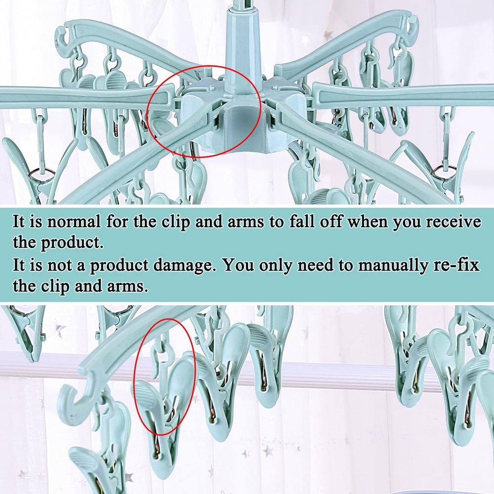 foldable laundry drying rack with clips