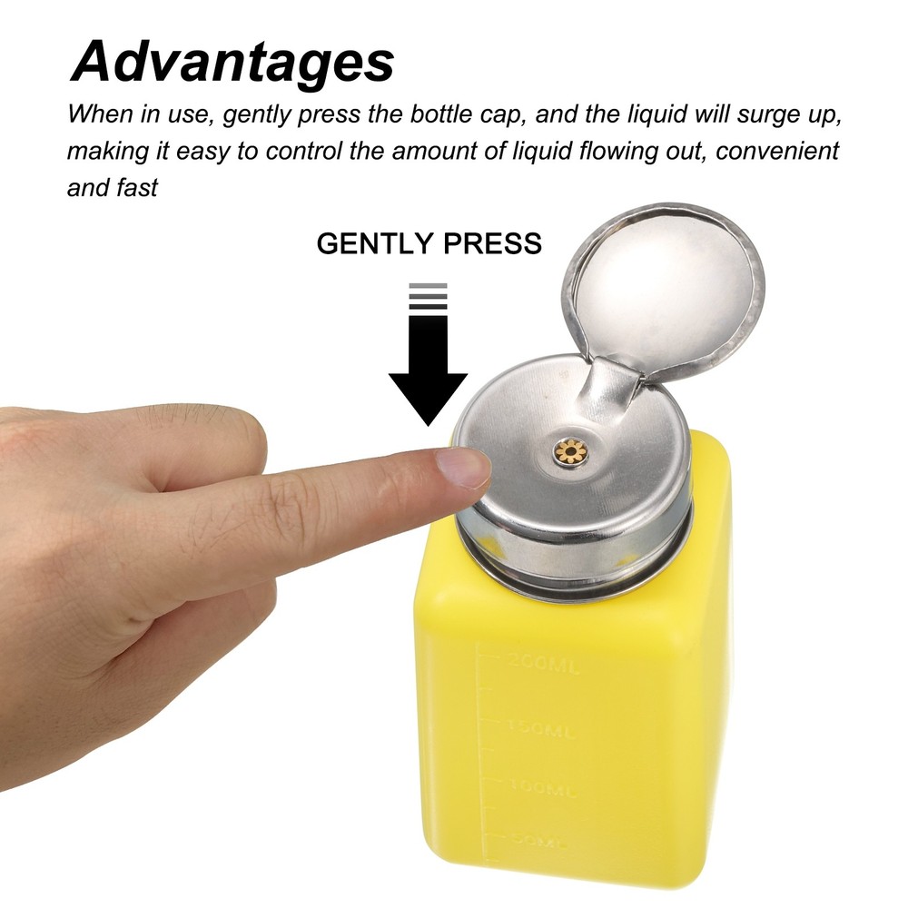 4pcs 6.8 Oz/200ml Alcohol Push Down Pump Dispenser Bottle Press