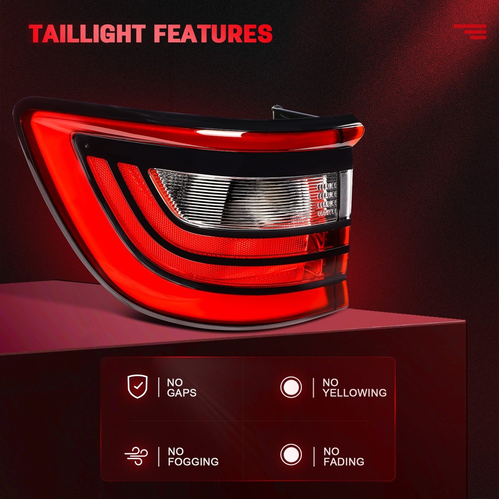 Left Driver Side Outer Full LED Tail Light Assembly For 2014-2025 Dodge Durango