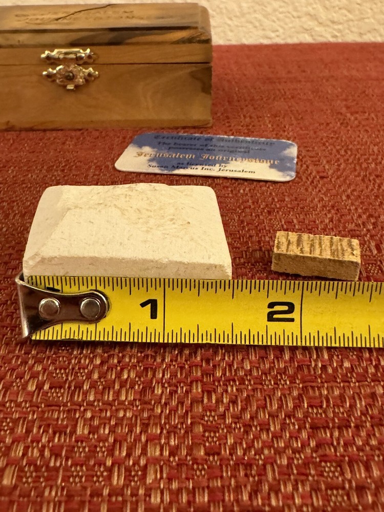 Vintage Jerusalem Journey Stone Storage Box Authentic Certificate