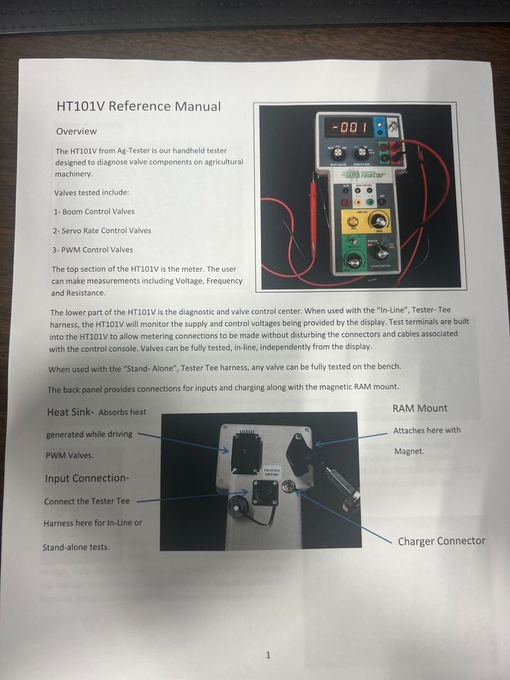 Ag Tester HT101V Diagnostic Tool-Valve Testing