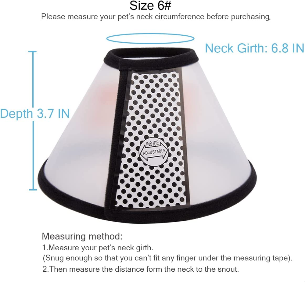 Depets Adjustable Recovery Pet Cone E-Collar for Cats Puppy Rabbit Plastic E...