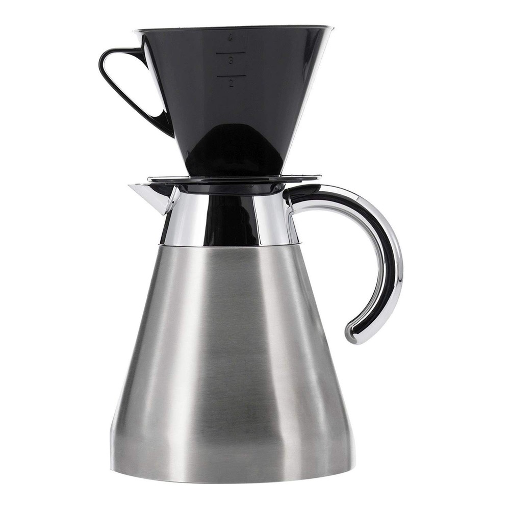 Pour Over Coffee Dripper, Coffee Filter Cone Size 4, Reusable Plastic for Man...
